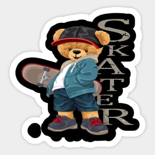 SKATER BEAR Sticker